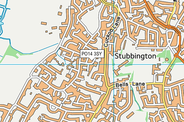 PO14 3SY map - OS VectorMap District (Ordnance Survey)