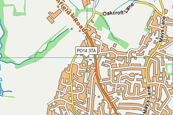 PO14 3TA map - OS VectorMap District (Ordnance Survey)
