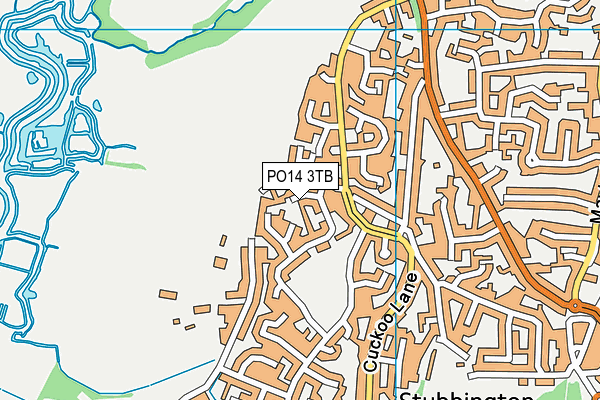 PO14 3TB map - OS VectorMap District (Ordnance Survey)