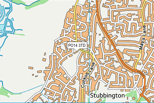 PO14 3TD map - OS VectorMap District (Ordnance Survey)