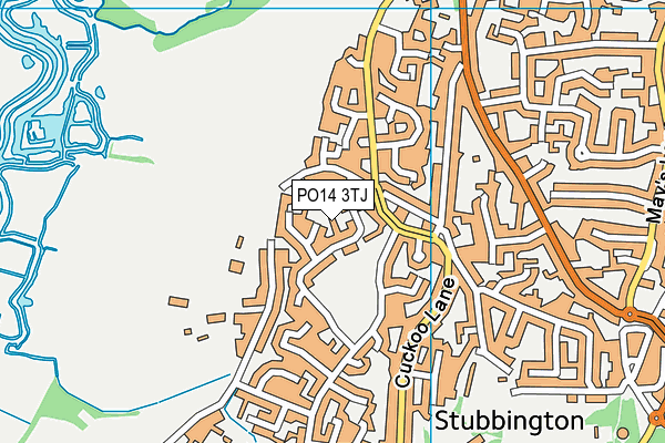 PO14 3TJ map - OS VectorMap District (Ordnance Survey)