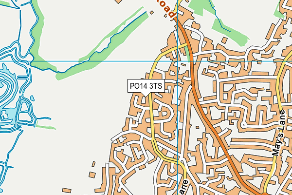 PO14 3TS map - OS VectorMap District (Ordnance Survey)