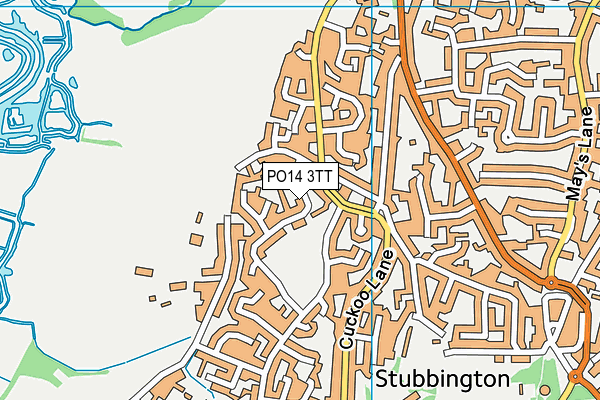 PO14 3TT map - OS VectorMap District (Ordnance Survey)