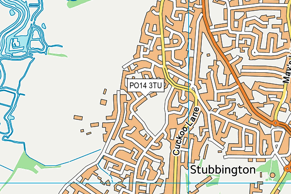 PO14 3TU map - OS VectorMap District (Ordnance Survey)