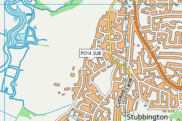 PO14 3UB map - OS VectorMap District (Ordnance Survey)