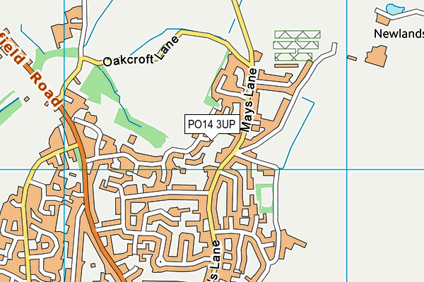 PO14 3UP map - OS VectorMap District (Ordnance Survey)