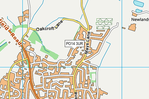 PO14 3UR map - OS VectorMap District (Ordnance Survey)