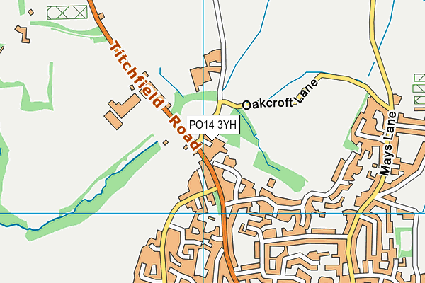 PO14 3YH map - OS VectorMap District (Ordnance Survey)