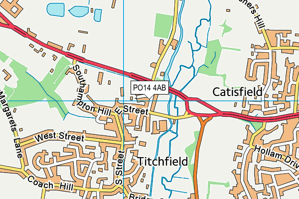 Titchfield Community Centre map (PO14 4AB) - OS VectorMap District (Ordnance Survey)
