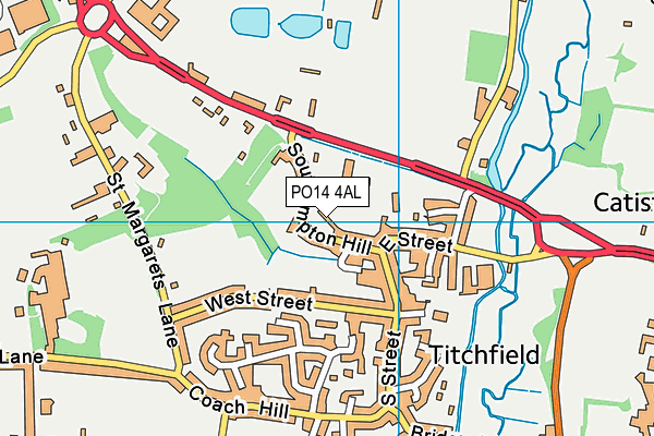 PO14 4AL map - OS VectorMap District (Ordnance Survey)