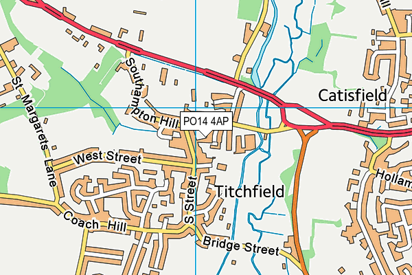 PO14 4AP map - OS VectorMap District (Ordnance Survey)