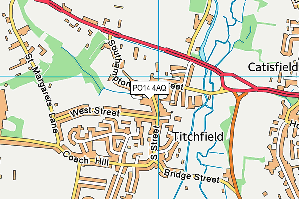 PO14 4AQ map - OS VectorMap District (Ordnance Survey)