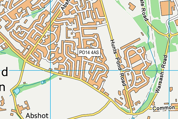 PO14 4AS map - OS VectorMap District (Ordnance Survey)