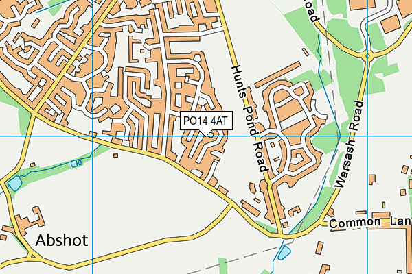 PO14 4AT map - OS VectorMap District (Ordnance Survey)