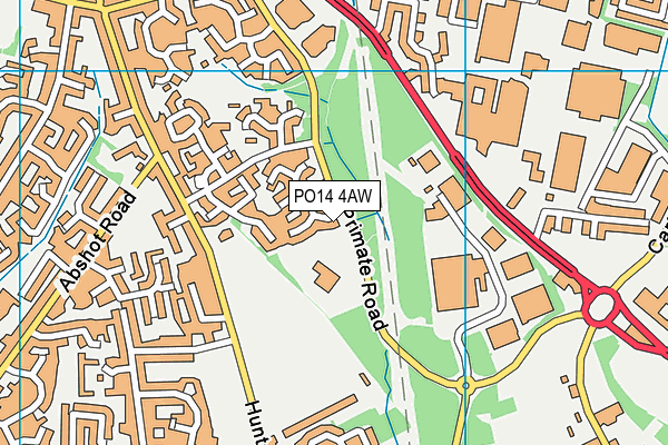 PO14 4AW map - OS VectorMap District (Ordnance Survey)