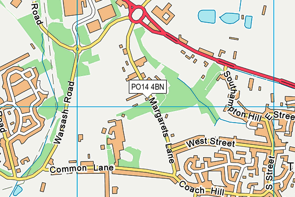 PO14 4BN map - OS VectorMap District (Ordnance Survey)