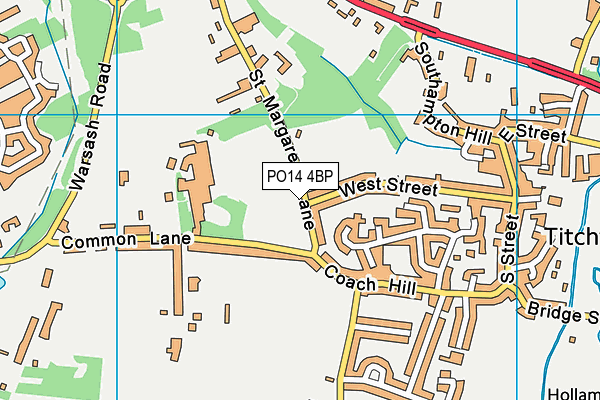 PO14 4BP map - OS VectorMap District (Ordnance Survey)