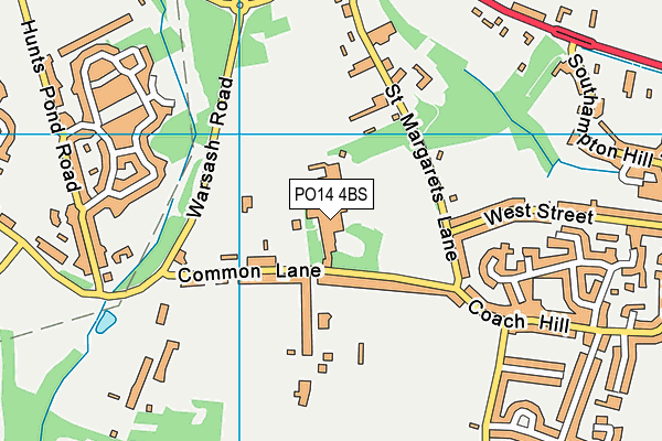 PO14 4BS map - OS VectorMap District (Ordnance Survey)