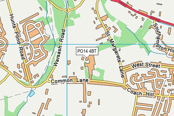 PO14 4BT map - OS VectorMap District (Ordnance Survey)