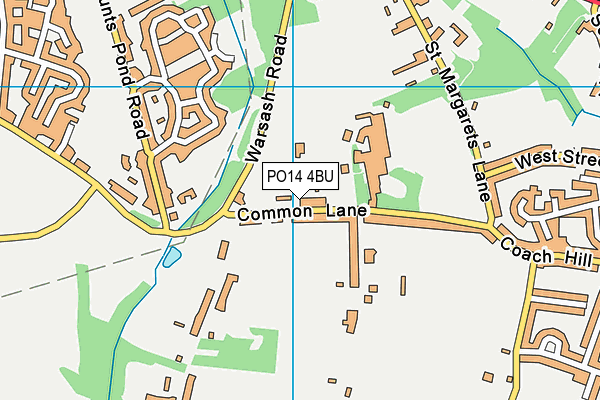 PO14 4BU map - OS VectorMap District (Ordnance Survey)