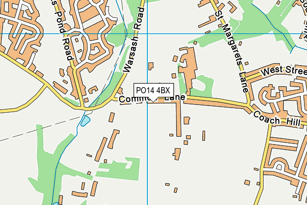 PO14 4BX map - OS VectorMap District (Ordnance Survey)