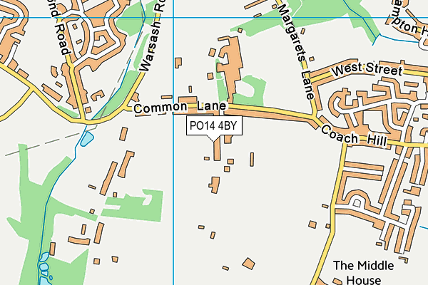 PO14 4BY map - OS VectorMap District (Ordnance Survey)