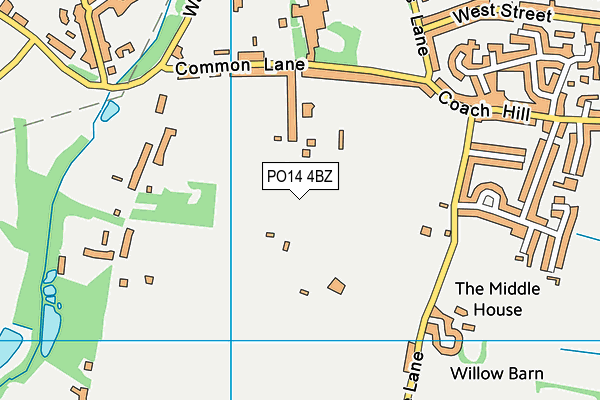 PO14 4BZ map - OS VectorMap District (Ordnance Survey)
