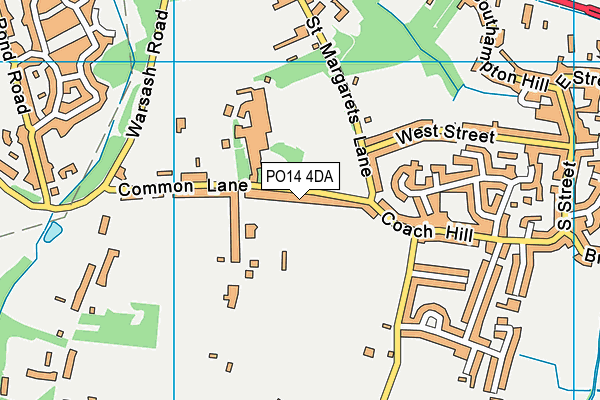 PO14 4DA map - OS VectorMap District (Ordnance Survey)