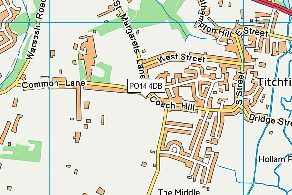 PO14 4DB map - OS VectorMap District (Ordnance Survey)