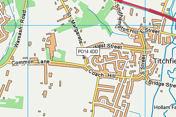 PO14 4DD map - OS VectorMap District (Ordnance Survey)