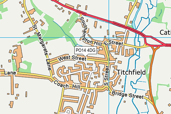 PO14 4DG map - OS VectorMap District (Ordnance Survey)