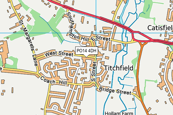 PO14 4DH map - OS VectorMap District (Ordnance Survey)