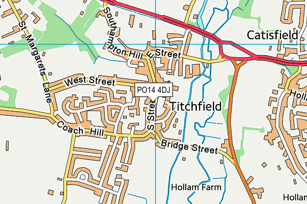 PO14 4DJ map - OS VectorMap District (Ordnance Survey)