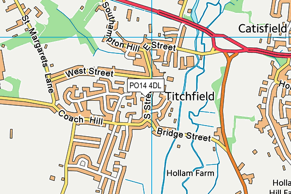 PO14 4DL map - OS VectorMap District (Ordnance Survey)