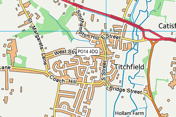 PO14 4DQ map - OS VectorMap District (Ordnance Survey)