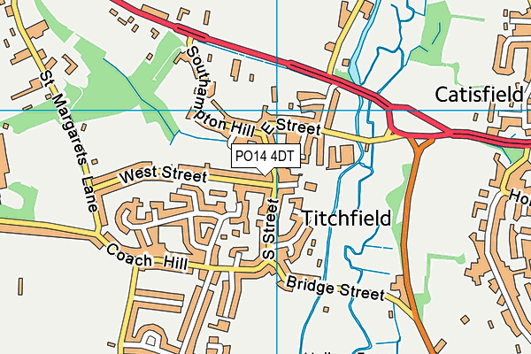 PO14 4DT map - OS VectorMap District (Ordnance Survey)