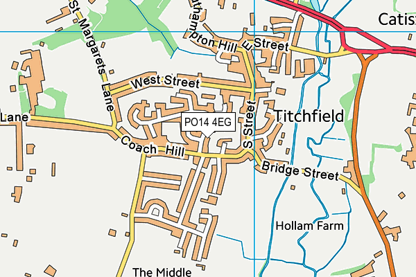 PO14 4EG map - OS VectorMap District (Ordnance Survey)