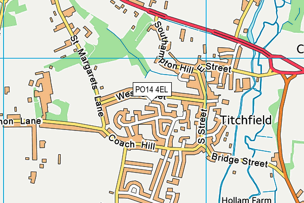 PO14 4EL map - OS VectorMap District (Ordnance Survey)