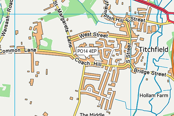PO14 4EP map - OS VectorMap District (Ordnance Survey)