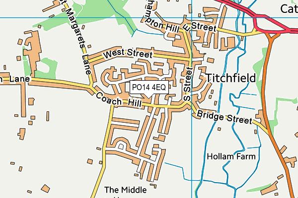 PO14 4EQ map - OS VectorMap District (Ordnance Survey)