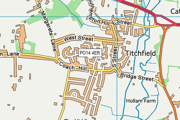 PO14 4ER map - OS VectorMap District (Ordnance Survey)