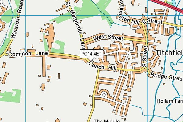 PO14 4ET map - OS VectorMap District (Ordnance Survey)