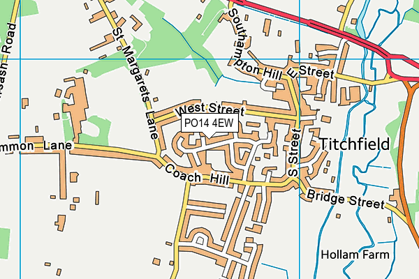 PO14 4EW map - OS VectorMap District (Ordnance Survey)