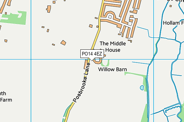 PO14 4EZ map - OS VectorMap District (Ordnance Survey)