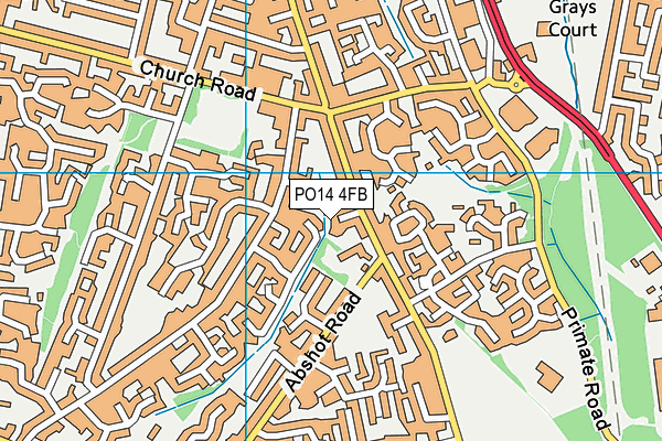 PO14 4FB map - OS VectorMap District (Ordnance Survey)