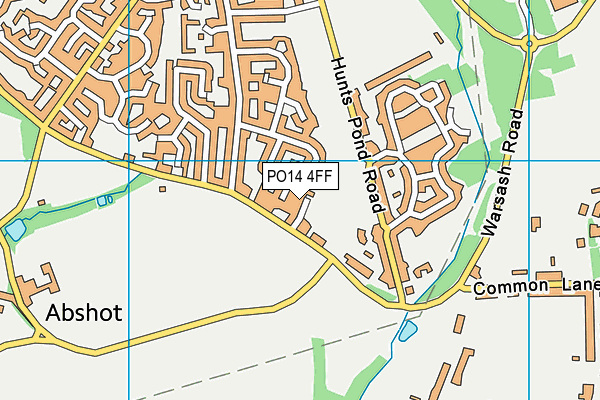 PO14 4FF map - OS VectorMap District (Ordnance Survey)