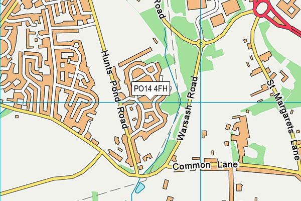 PO14 4FH map - OS VectorMap District (Ordnance Survey)