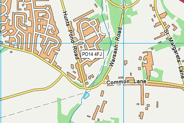 PO14 4FJ map - OS VectorMap District (Ordnance Survey)