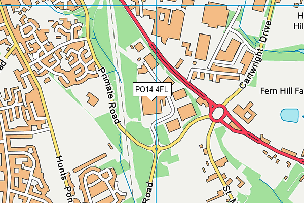 PO14 4FL map - OS VectorMap District (Ordnance Survey)