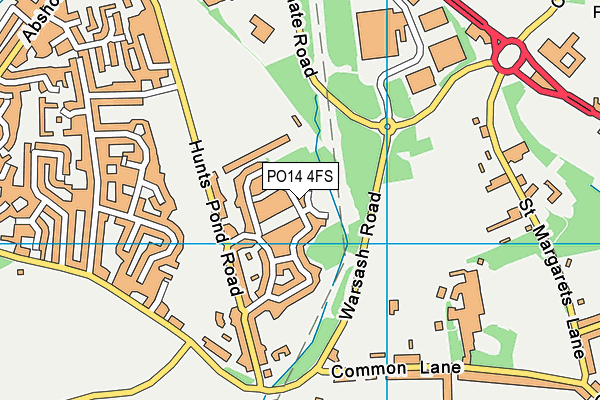 PO14 4FS map - OS VectorMap District (Ordnance Survey)